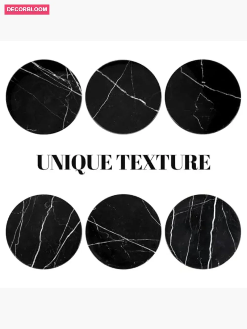Set of 6 Natural Stone Coasters for Drinks, Home Decor